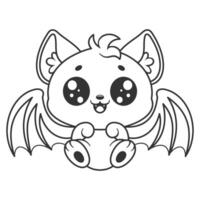 Bats feel very happy even though they have no friends, for coloring vector