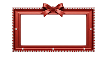 A red frame with a bow and a diamond png