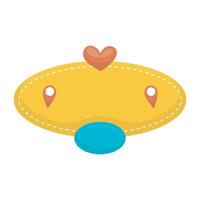 yellow oval empty text banner in flat design vector