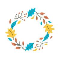 flower circle frame text space in flat design vector