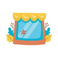 store market window glass for text space in flat design vector