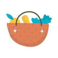 simple grocery bucket in flat design vector