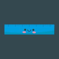 blue ruler with cute face in flat design vector