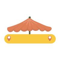 banner text space with orange umbrella in flat design vector