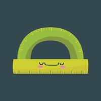 ruler tool with cartoon cute face in flat design vector