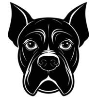 A black and white dog head on a white background vector