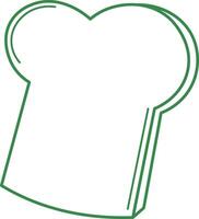 Outline of Bread Slice with Chef Hat vector