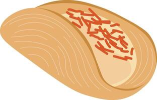 Illustration of a Bread Roll with Toppings vector