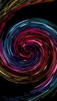 Abstract circle spiral rotating motion. dark color liquid motion into the center. Soft colorful animation. video
