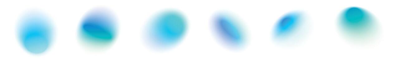 Abstract gradient background with blue and green aura, blurred modern shapes, violet bubble design, futuristic Y2K color palette. Flat illustration isolated on white background. vector