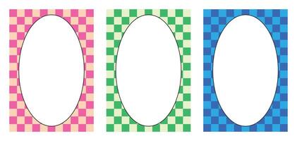 Illustration background retro chess oval with blank background vector