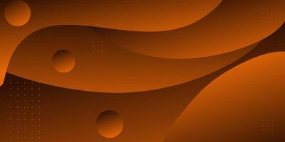 Abstract geometric dark orange wave 3D background. Wave color background and circle pattern. Liquid shape composition. eps10 vector