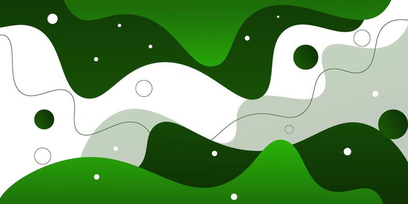 Simple wave green frame geometric business banner design. Creative banner design with curved shapes and lines on white background for template. eps10
