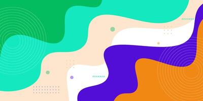 Colorful geometric business banner design. Creative banner design with wave and line shape as template. Simple design on white horizontal banner. Eps10 vector
