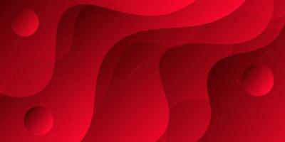 Red wave geometric design on background. Creative banner design with wave and circle shape as template. Simple horizontal banner. eps10 vector