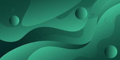 Dynamic color green wave textured background design in 3D style with simple pattern. vector