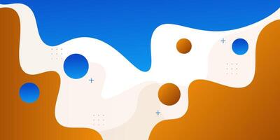 Modern blue orange geometric business banner design. Creative banner design with wave and circle shape as template. Simple horizontal banner. Eps10 vector