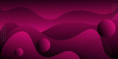 Colorful dark pink geometric wave background. Fluid color design with shadow. Liquid shape composition. Eps10. vector