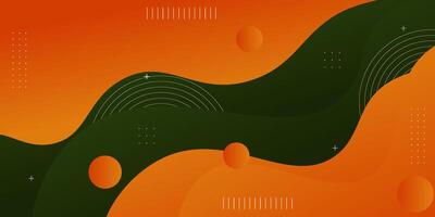 Modern dark green and orange geometric business banner design. Creative banner design with wave and line shapes in the background. Simple horizontal banner. eps10 vector
