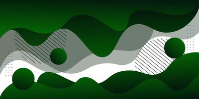Abstract 3D wave background with green and white color combination. Curved banner pattern background design. Eps10 vector