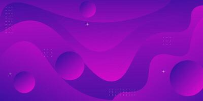Purple geometric business banner design. Creative banner design with wave shape and circle pattern as template. Simple design on dark horizontal background. Eps10 vector