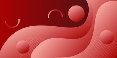 Red wave geometric design on background. Creative banner design with wave shape as template. Simple horizontal banner. eps10 vector