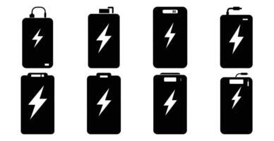 Collection of Various Power Bank Icon Designs for Mobile Devices vector