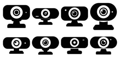 Collection of Various Webcam Designs and Styles for Conferencing and Streaming vector