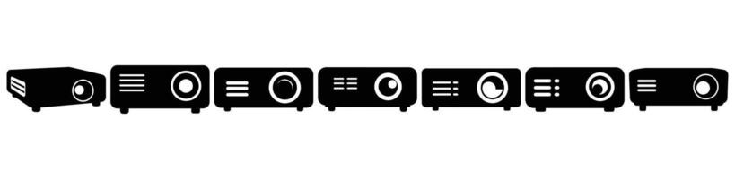 Collection of Different Projector Models and Designs for Presentations and Home Theater vector