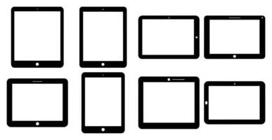 Collection of Various Tablet Computer Screen Sizes and Shapes for UI UX Design vector