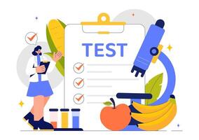 Biotechnology and Food Engineering Illustration with Chemists Conducting Experiments vector