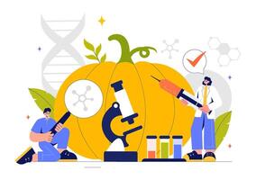 Biotechnology in Food Engineering Illustration with Scientists in a Lab vector