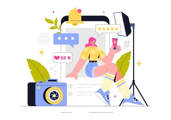 Social Media Copywriting and Branding Content Strategy Illustration