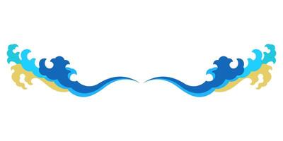 abstract oriental water form splashing element pattern vector