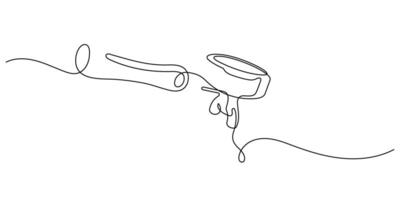 coffee portafilter one line drawing continuous hand drawn vector
