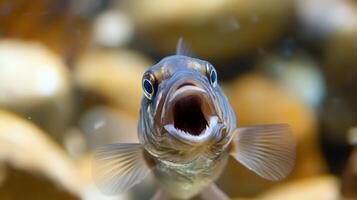 A fish with its mouth open and its mouth open photo
