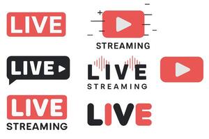 Live stream buttons set vector