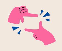 Two hand to make a shape of camera frame. Concept of make a focus or have an aim. Colorful illustration vector