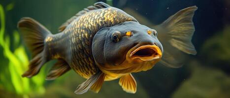 A fish with its mouth open and its mouth open photo