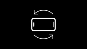 Phone rotate animation. Rotate your phone to landscape orientation. Rotate your phone icon animation. Transparent background with alpha channel. video