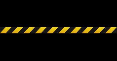 Warning tape and police line animation. Black and yellow line striped animation. Warning danger tape. Transparent background with alpha channel. video