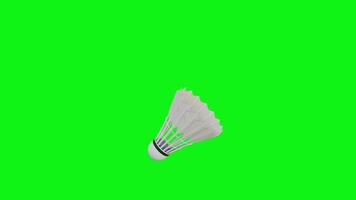 3d badminton shuttle floating on a green screen background Loop video