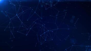 Technology Hi-Tech Animation of triangle glowing on blue background video