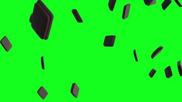 Chocolate sprinkled on a green screen background 3d rendering video