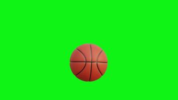 3d basketball floating on a green screen background Loop video