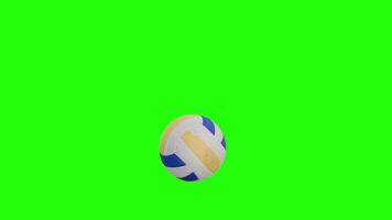 3D volleyball floating on a green screen loop surface video