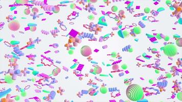 Abstract colorful 3d art background with geometric shape. memphis video