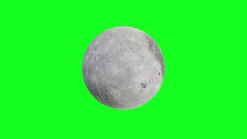 Moon Rotating on Green Screen Background 3D Render video