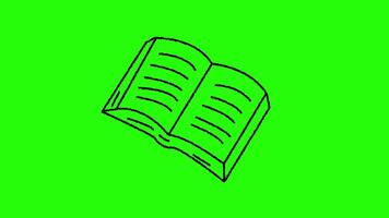 Book, lines, floating on background, green screen, Loop video