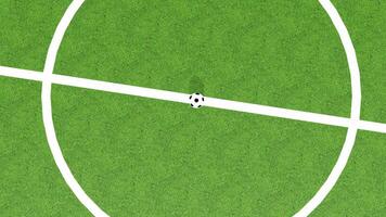 The camera zooms down on the football in the middle of the field. 3D Render video